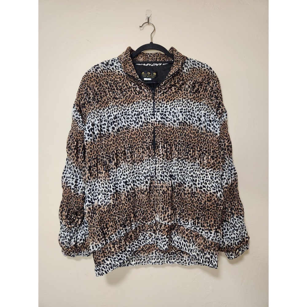 VTG 80/90s ADS American Designer Style Bomber Jacket size Medium Leopard Print